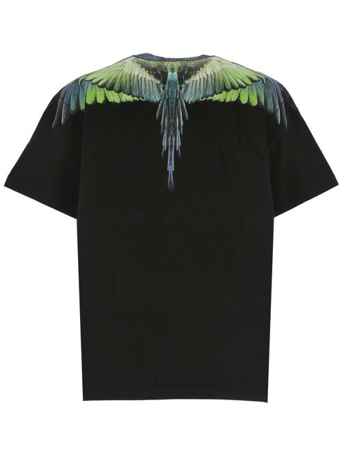 T-shirt nera con stampa wings MARCELO BURLON COUNTY OF MILAN | CMAA056S24JER0011050